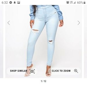 Fashion Nova I'm down high rise skinny jeans .